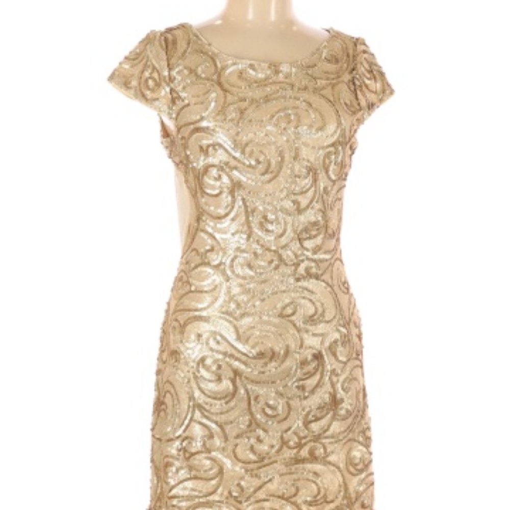 NWOT // Soieblu Dress // Sequined Gold